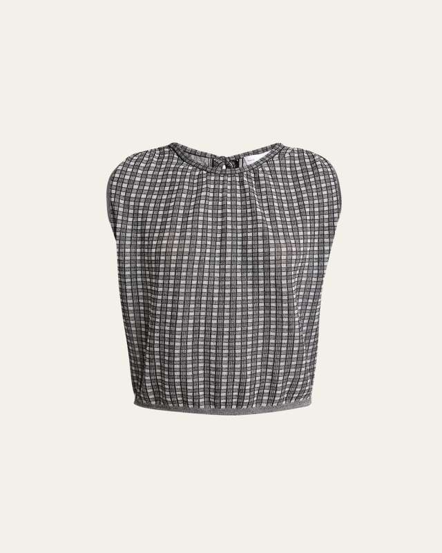 Bradley Sleeveless Knit Plaid Top